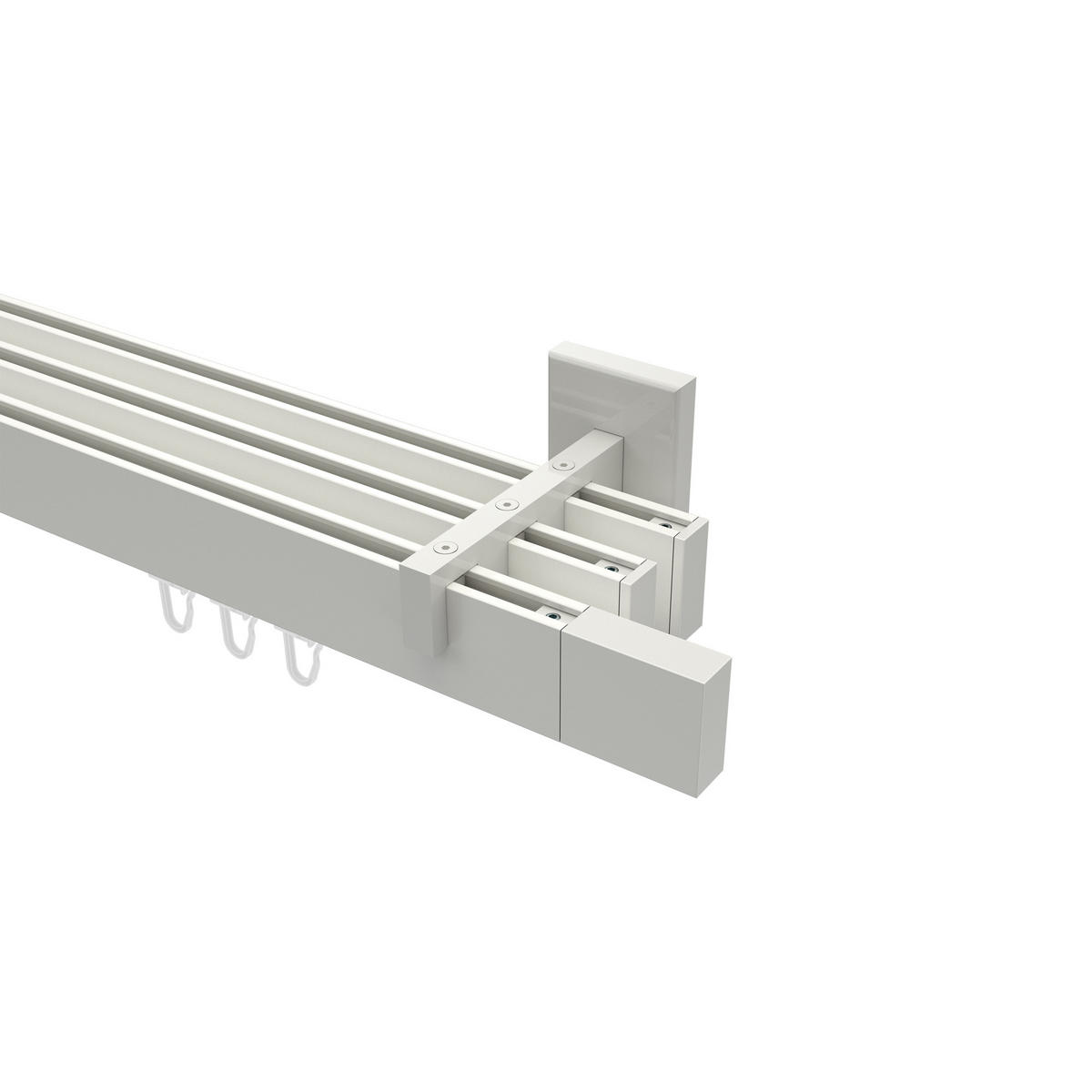 INNENLAUF-GARDINENSTANGEN-SET Smartline Lox 120 cm, 3-läufig, 14x35 mm Weiß - Weiß, Metall (120cm) - INTERDECO