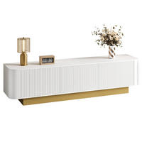 TV ormarić 170/40,5/47 cm bijeli od MDF-a i iverice s 3 vrata i vođenjem kabela - bijela, drvni materijal (170/47/40.5cm) - OKWISH