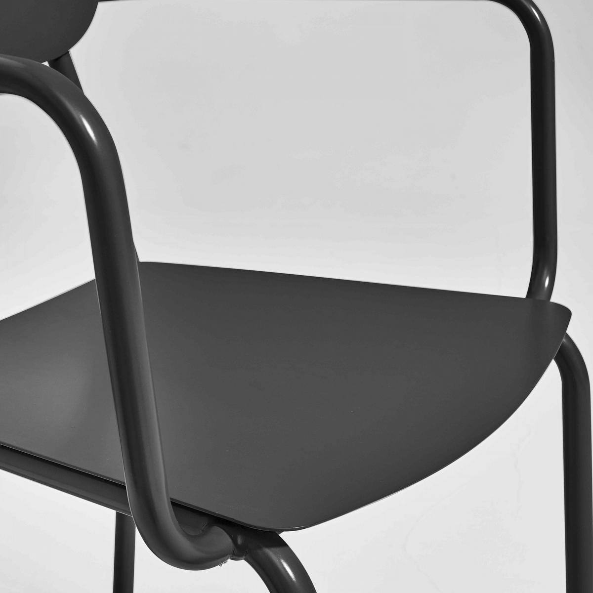 GARTENSTUHL, Schwarz - Schwarz, Metall (59/84/55cm) - Oviala