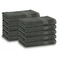 GÄSTETÜCHER, 10er-Set, 30x50 cm, 100% Baumwolle, Grau - Anthrazit, Textil (30/50cm) - Zollner