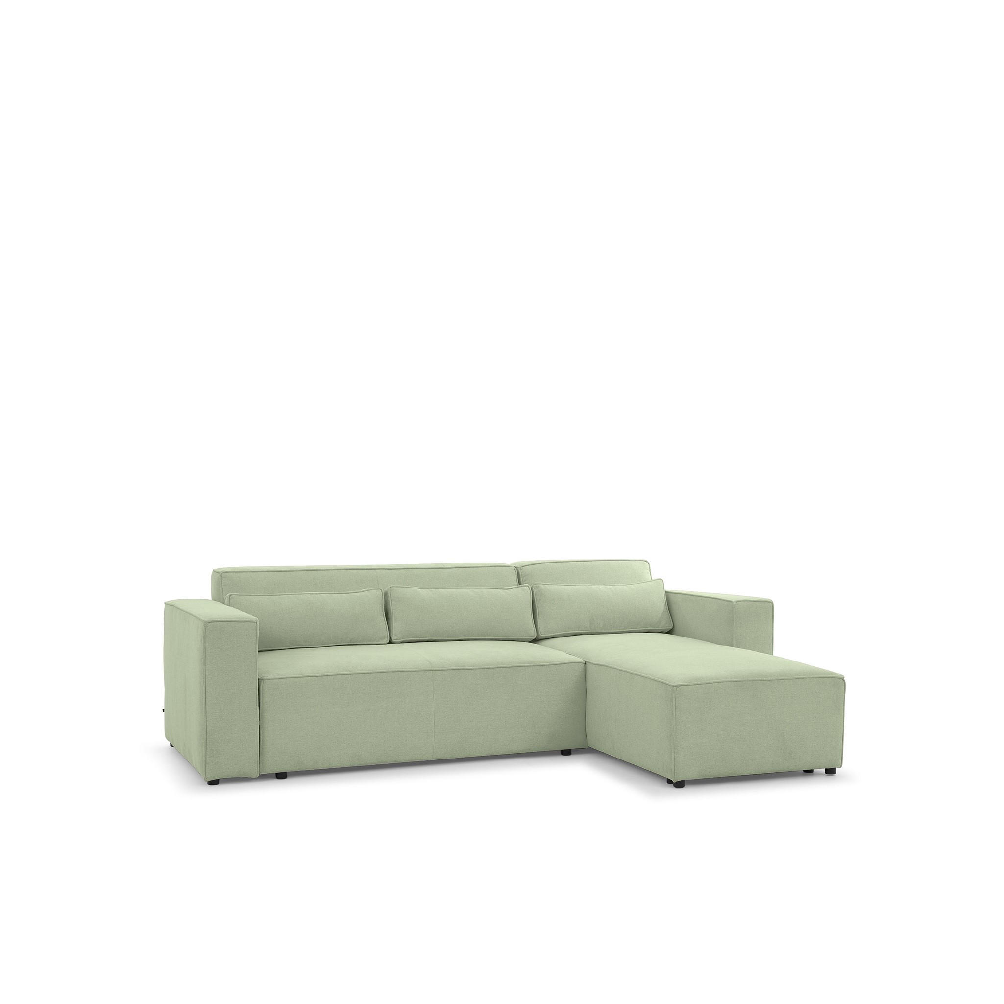 ECKSOFA Schlafsofa Waldo In Stoff Poso - Hellgrün, Holzwerkstoff/Textil (260/173cm) - Fun Möbel