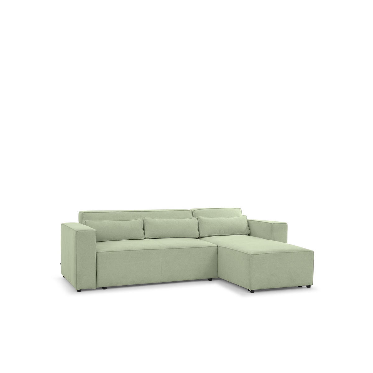 ECKSOFA Schlafsofa Waldo In Stoff Poso - Hellgrün, Holzwerkstoff/Textil (260/173cm) - Fun Möbel