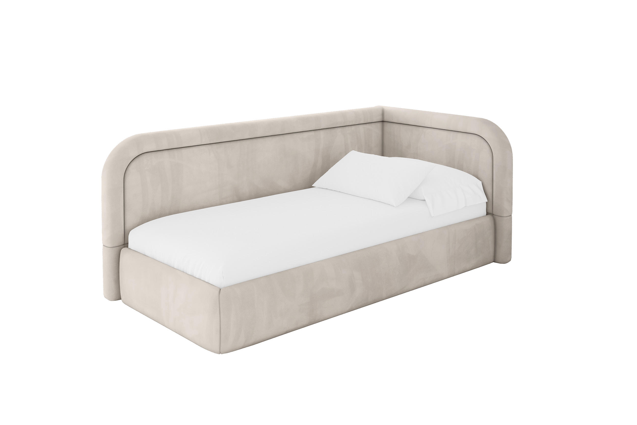 ALTDECOR JEDNOLŮŽKOVÁ POSTEL pro mládež s úložným prostorem a matrací H3/H4, vlevo - JOVY 100x200 béžová