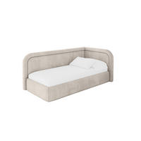 EINZELLBETT Jugendbett mit Bettkasten, Links - JOVY 80x200 Beige - Ecru, Holzwerkstoff/Textil (80/200cm) - ALTDECOR