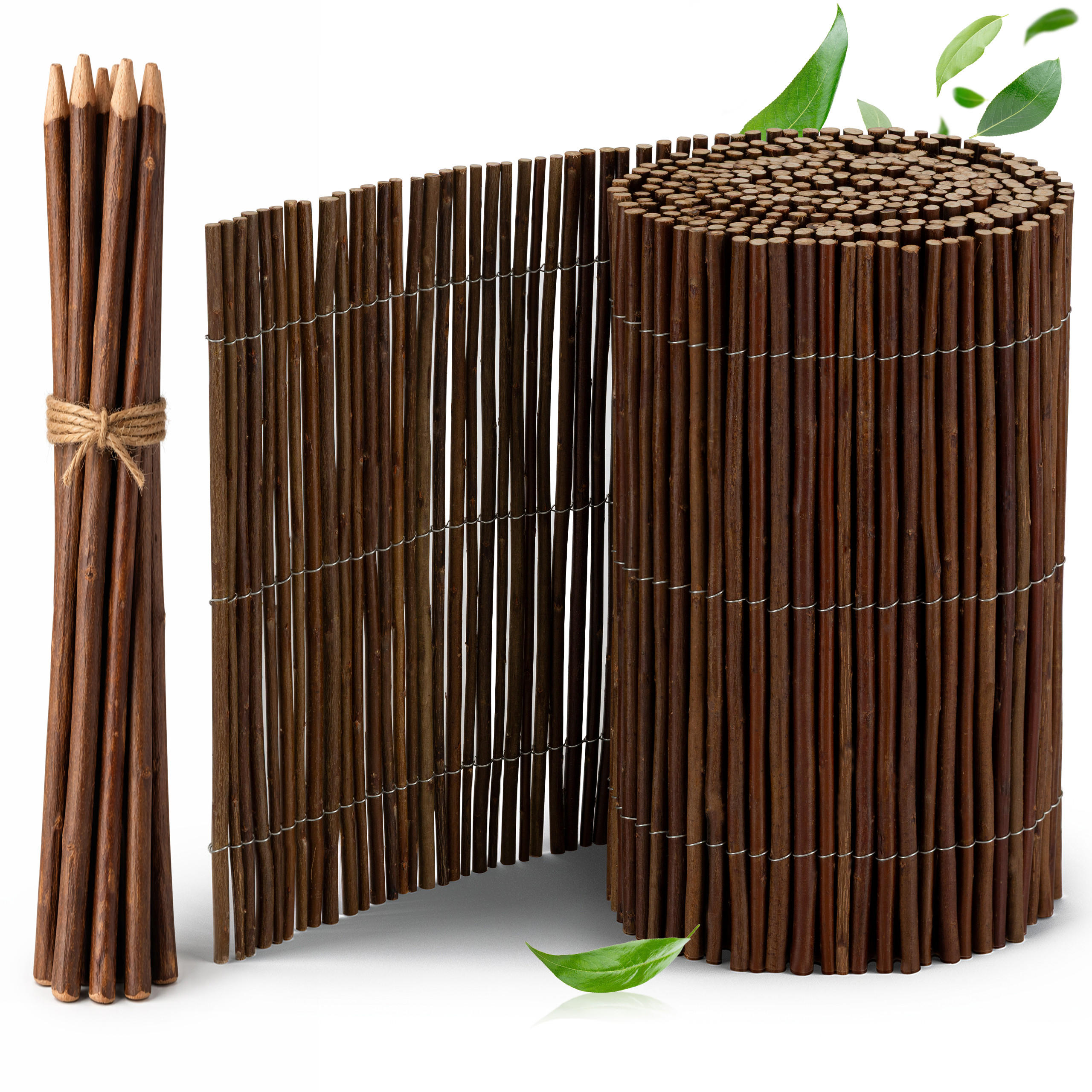 BEETEINFASSUNG SolVision WB79 20x300cm Weide mit 7 Pflöcken 40 cm - Naturfarben, Holz (40/300cm) - Sol Royal