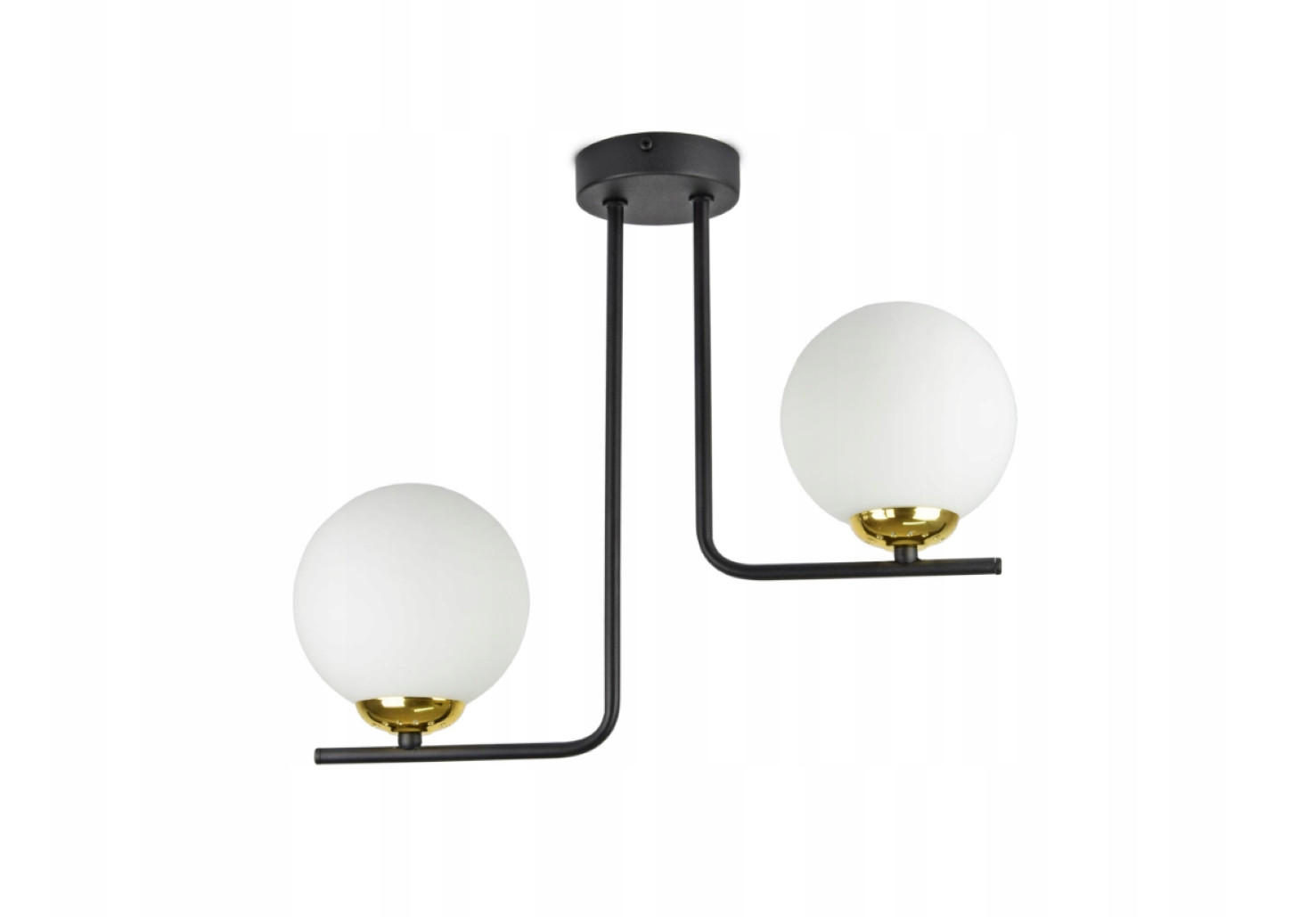 DECKENLEUCHTE Milano Glas - Goldfarben/Schwarz, Glas/Metall (14/45/36cm) - kiki design