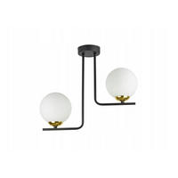 DECKENLEUCHTE Milano Glas - Goldfarben/Schwarz, Glas/Metall (14/45/36cm) - kiki design