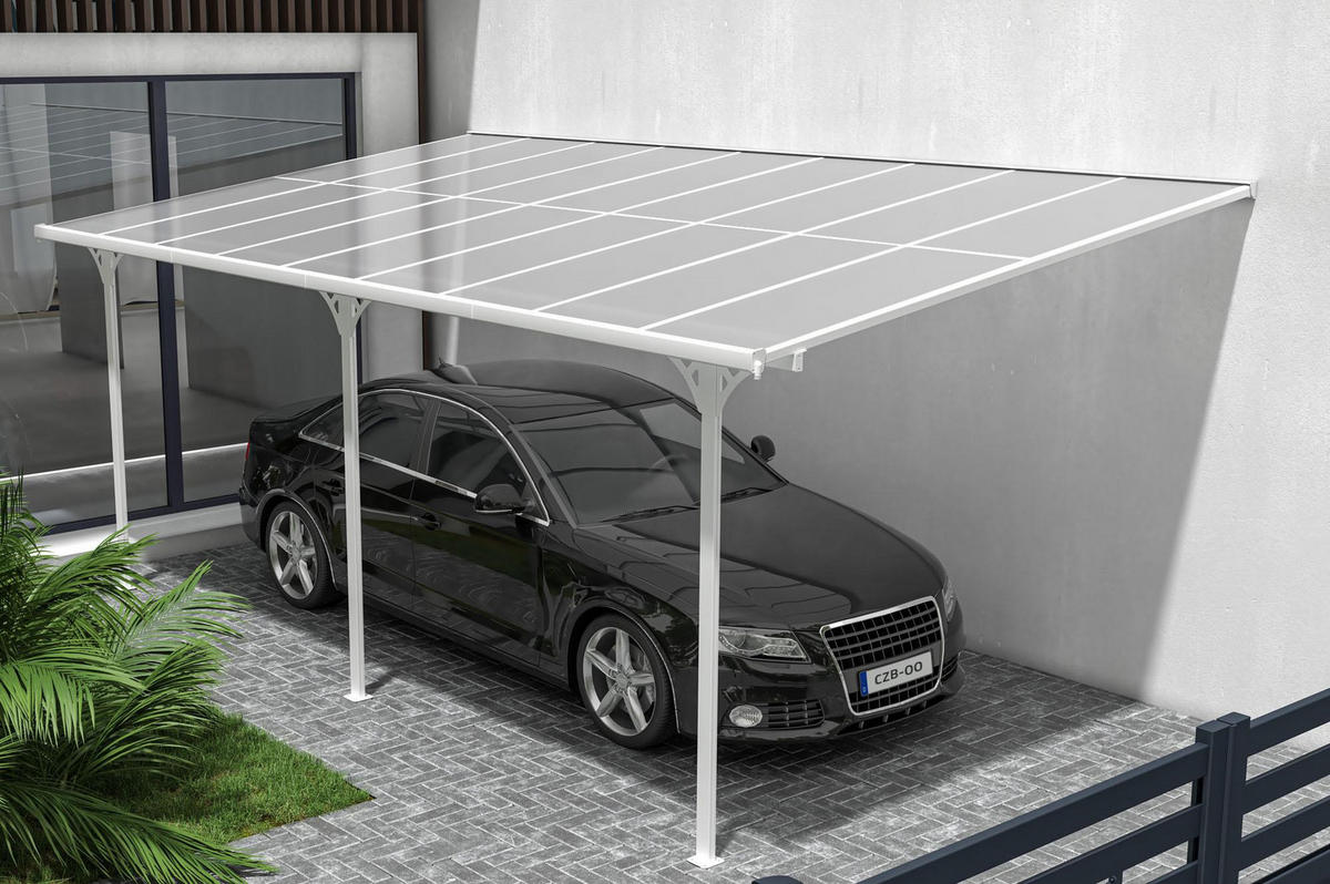 PERGOLA / CARPORT Kleo Weiß 5,5m x 3m - Weiß, Metall (556/270/300cm) - Cazeboo