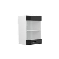 KÜCHENGLASSCHRANK R-Line Schwarz Hochglanz 40 cm - Schwarz Hochglanz/Schwarz, Holzwerkstoff (40/60/31cm) - Vicco