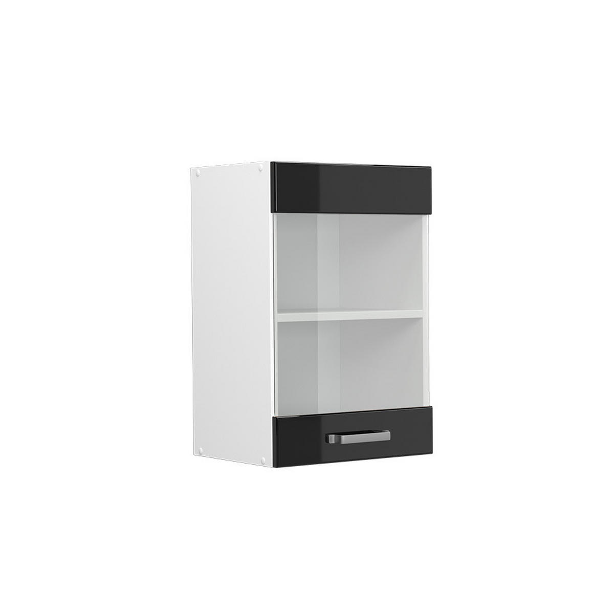 KÜCHENGLASSCHRANK R-Line Schwarz Hochglanz 40 cm - Schwarz Hochglanz/Schwarz, Holzwerkstoff (40/60/31cm) - Vicco