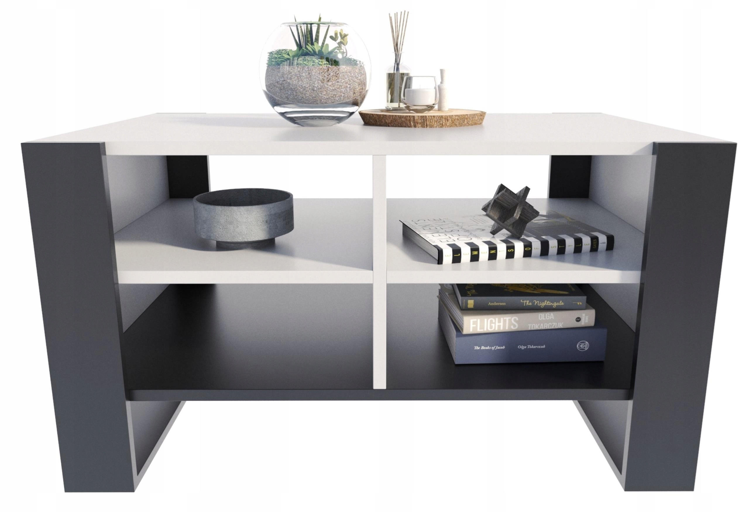 COUCHTISCH FIGA Weiß-Schwarz 100/53,6/50 cm - Multicolor, Holzwerkstoff (53.6/100/50cm) - Matkam Möbel