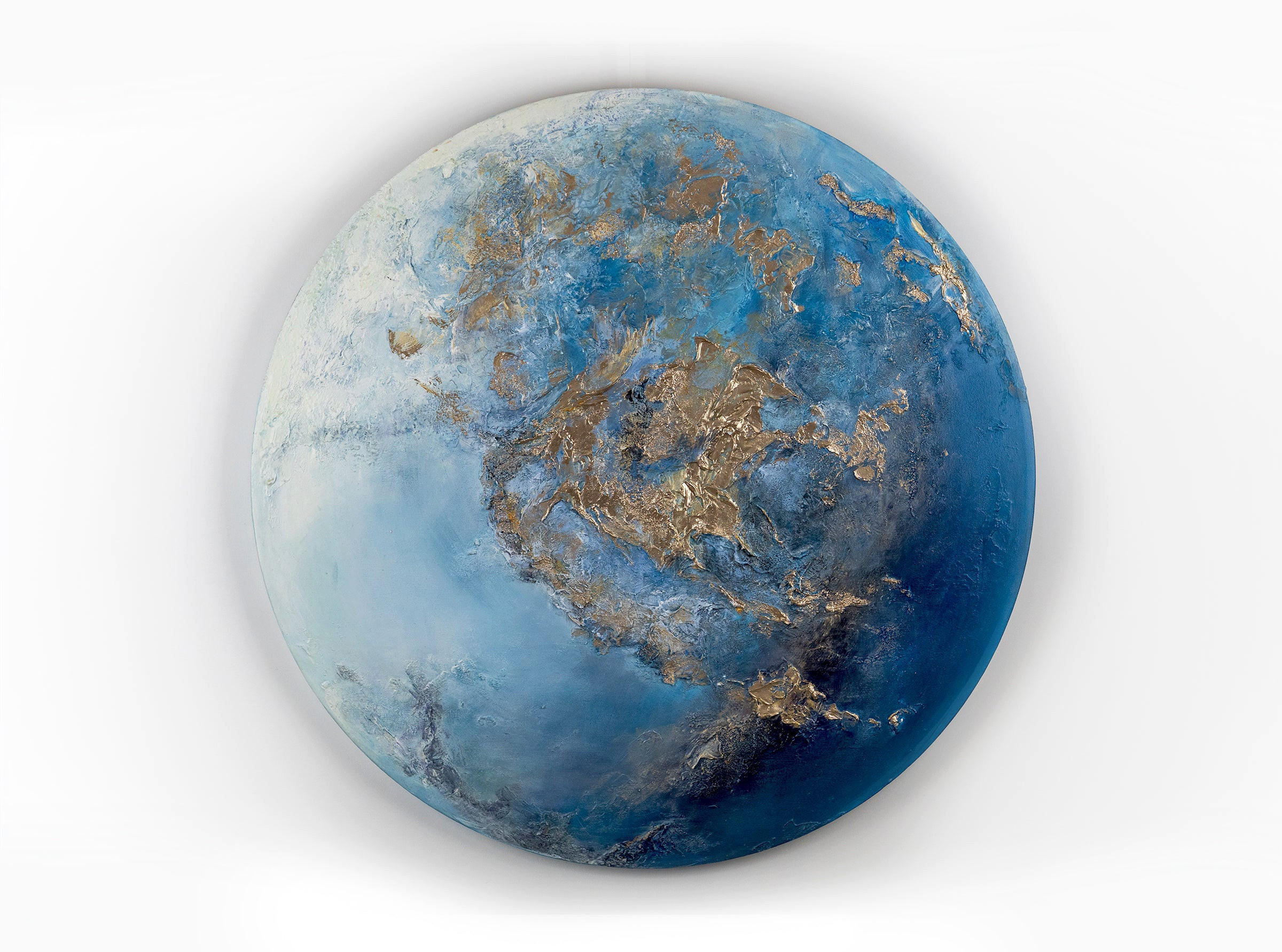 GEMÄLDE Neptun nachtleuchtend 60 cm - Blau, Holz (60/4cm) - YS-art gallery