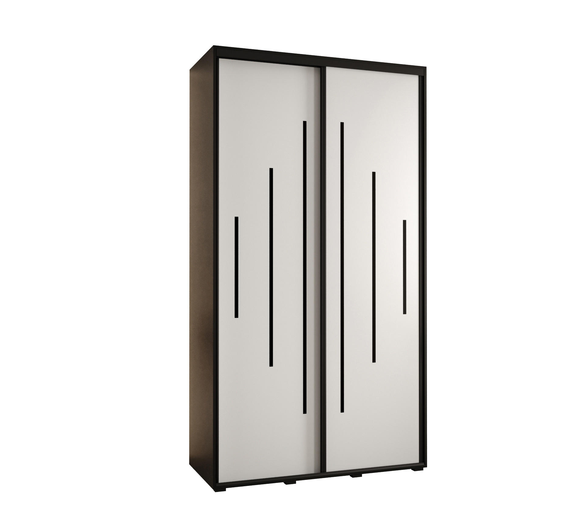 SCHWEBETÜRENSCHRANK 235,2/140/45 2-türig - Schwarz/Weiß, Holz/Metall (140/235/45cm) - Abiks Möbel