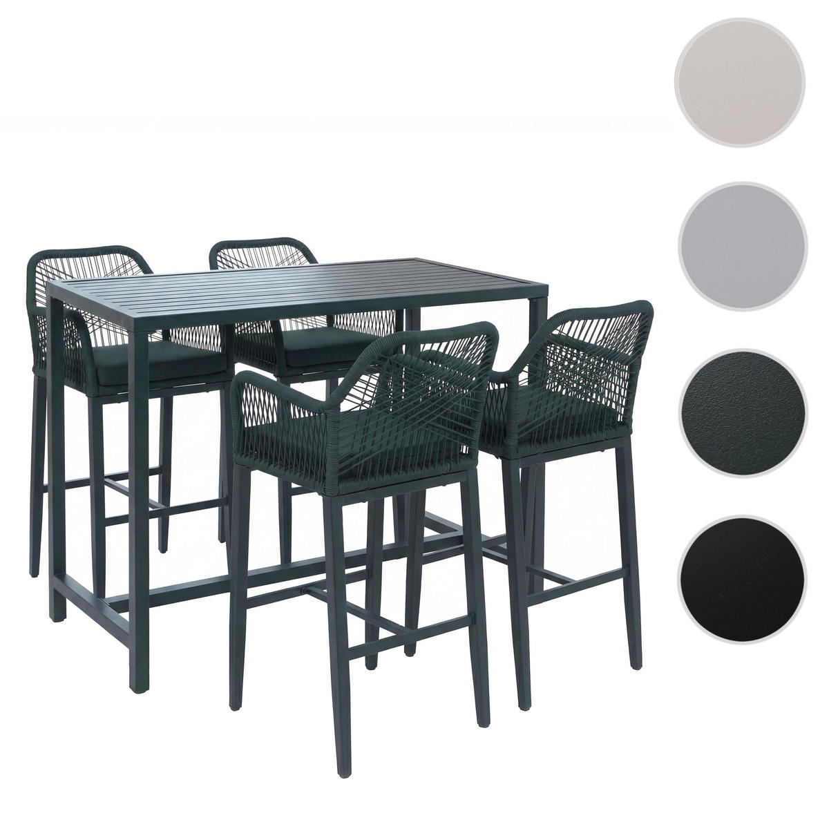 SET BARSKA MIZA + BARSKI STOLI kvadratni Green 5-delni set - zelena, kovina (65/130/105cm) - MCW