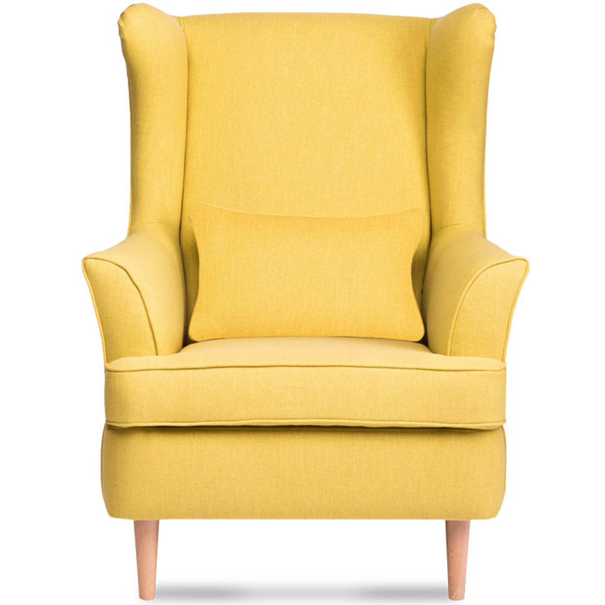 OHRENSESSEL STRALIS inklusive dekorativem Kissen, Gelb - Gelb, Textil (82/108/80cm) - KONSIMO®