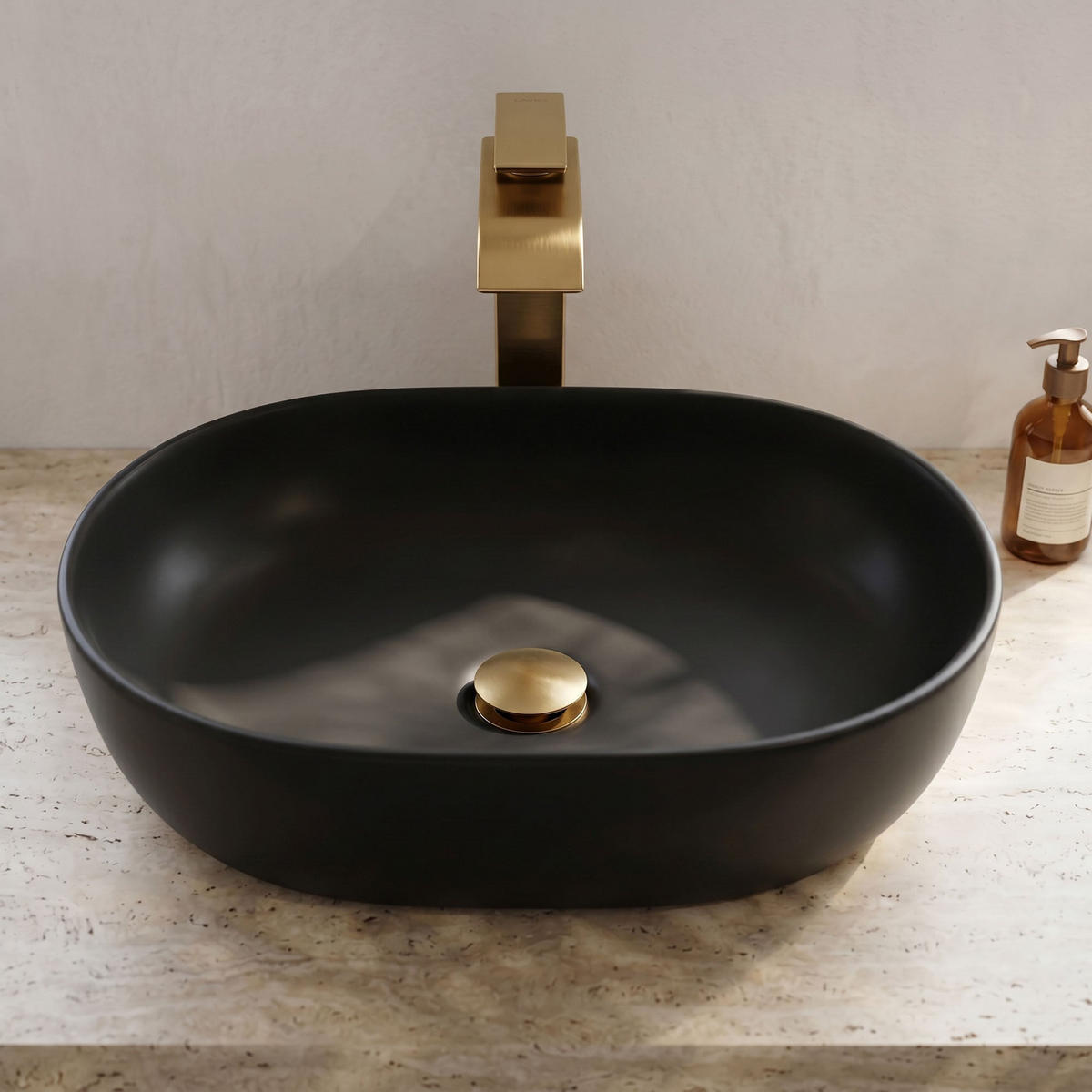 AUFSATZWASCHBECKEN ELIPSE 49 cm Schwarz Matt - Schwarz, Keramik (49/13.5/34.5cm) - Akord