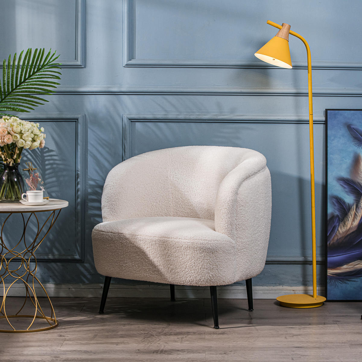 SESSEL Wolle Weiß - Weiß, Textil (80/80/72cm) - Nordlys