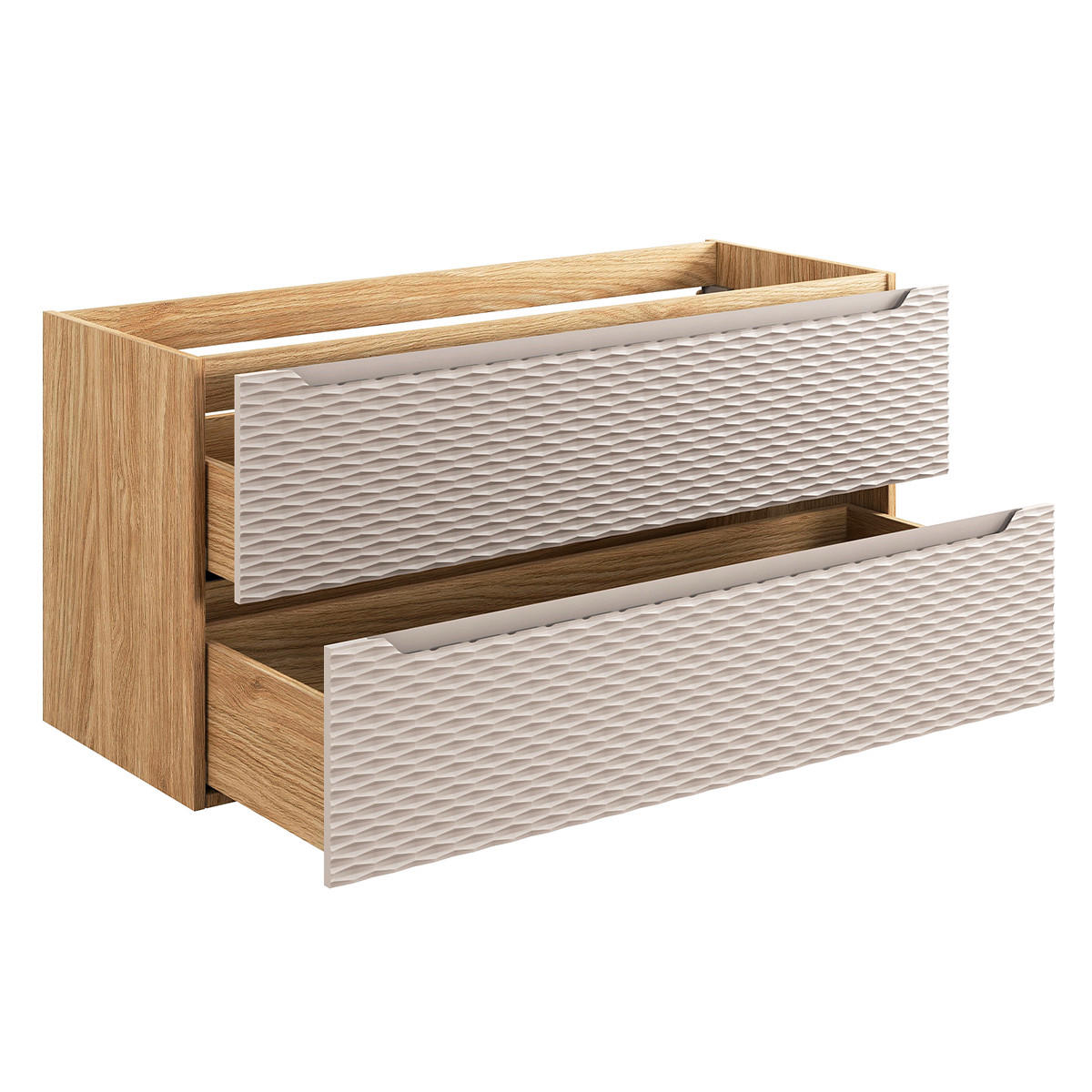 WASCHTISCHUNTERSCHRANK 120cm Elora Beige und Holz - Braun, Holzwerkstoff (120/59/46cm) - Petits-meubles