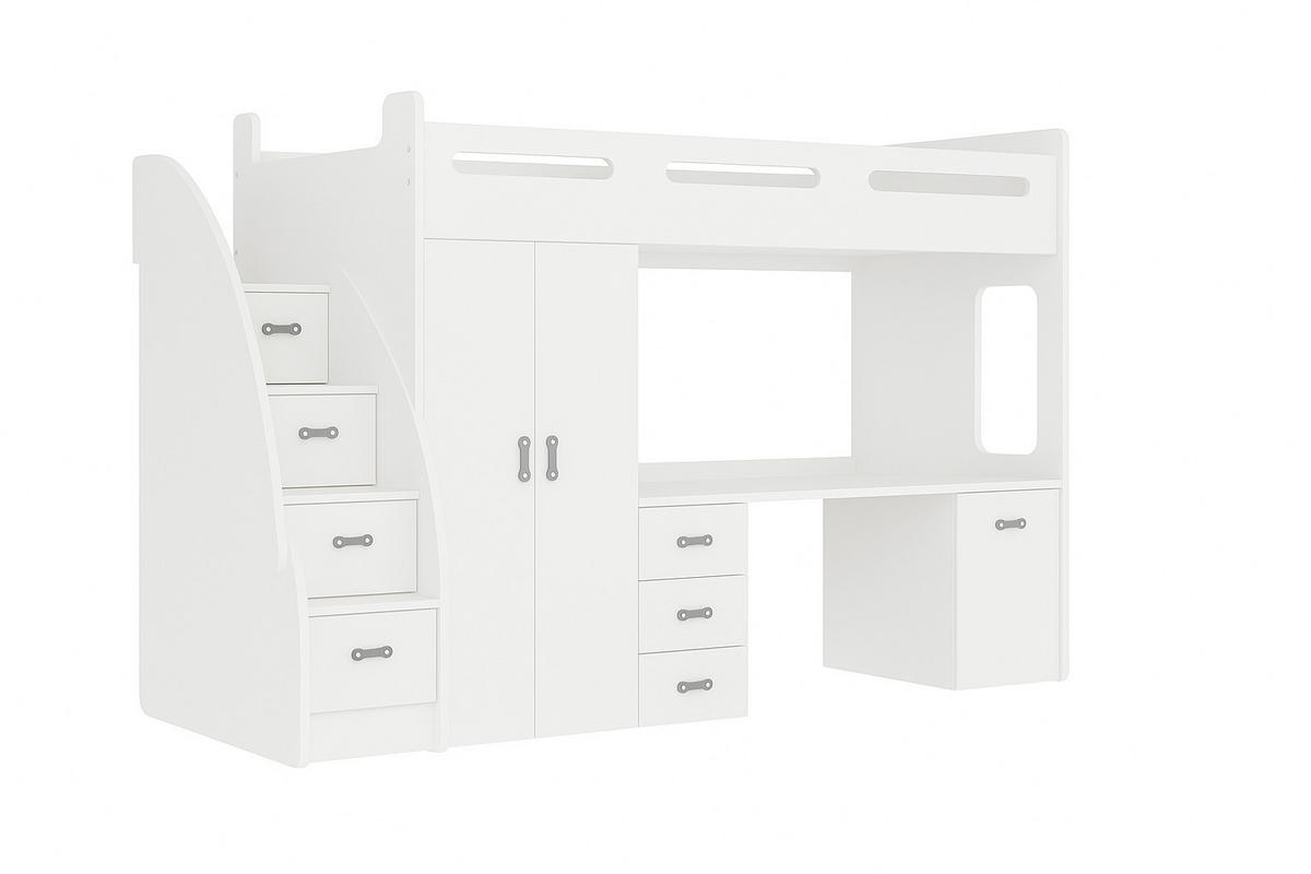 KINDERBETT Zuzia plus weiss - Weiß, Holzwerkstoff - roe furniture