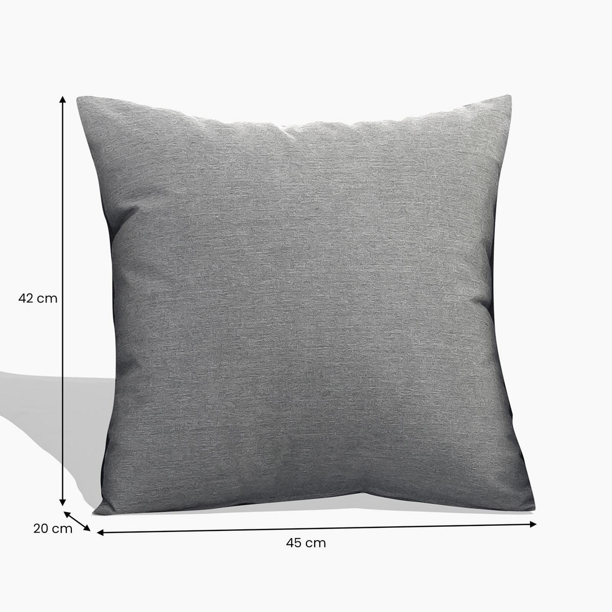 OUTDOOR KISSEN AMALFI dunkelgrau - Dunkelgrau, Textil (45/42cm) - IDIMEX