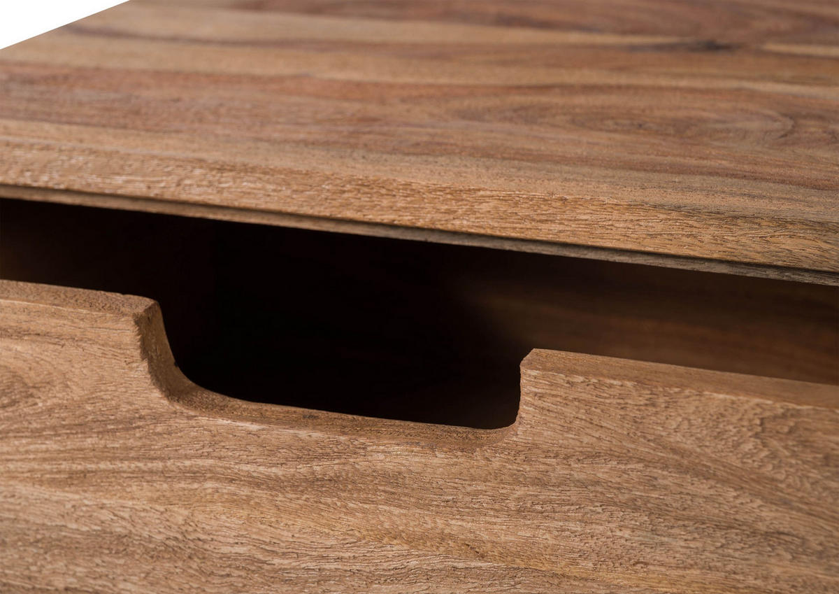 KOMMODE Sheesham 50x35x90 natur sandgestrahlt MALMÖ 2 #270 - Braun, Holz (50/90/35cm) - Massivmoebel24