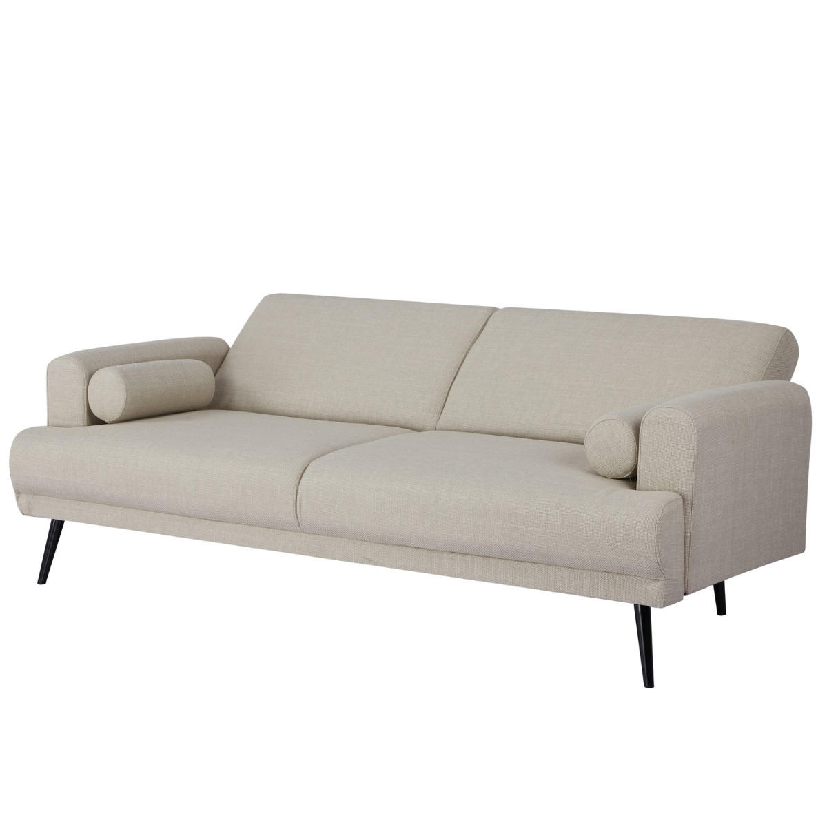 SCHLAFSOFA 3-Sitzer aus Stoff, Beige - Beige, Metall (91/85/209cm) - Giga Meubel