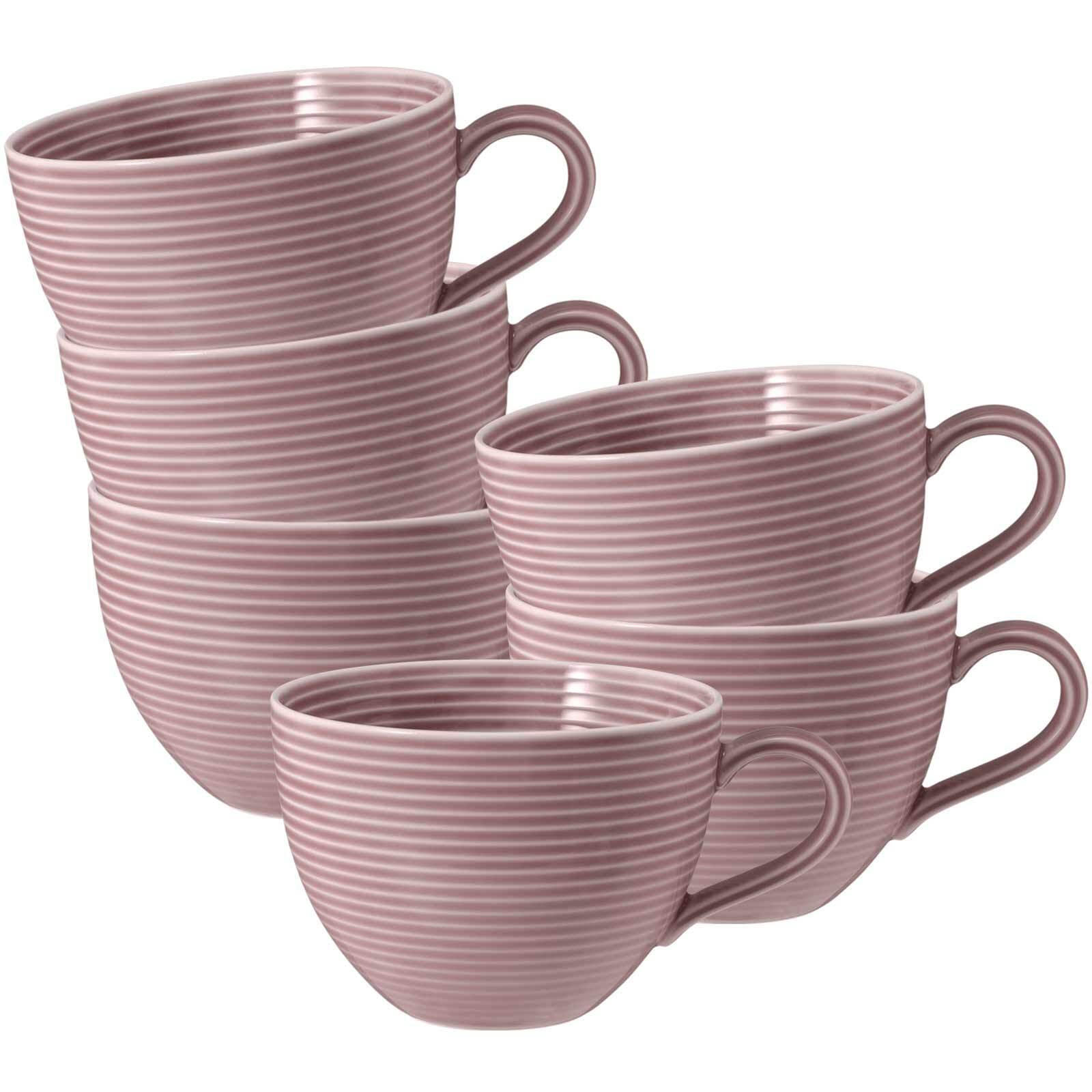 MILCHKAFFEETASSEN Beat Color Glaze Altrosa 0,35 l 6er Set - Dunkelrosa, Keramik (0.35L) - Seltmann Weiden