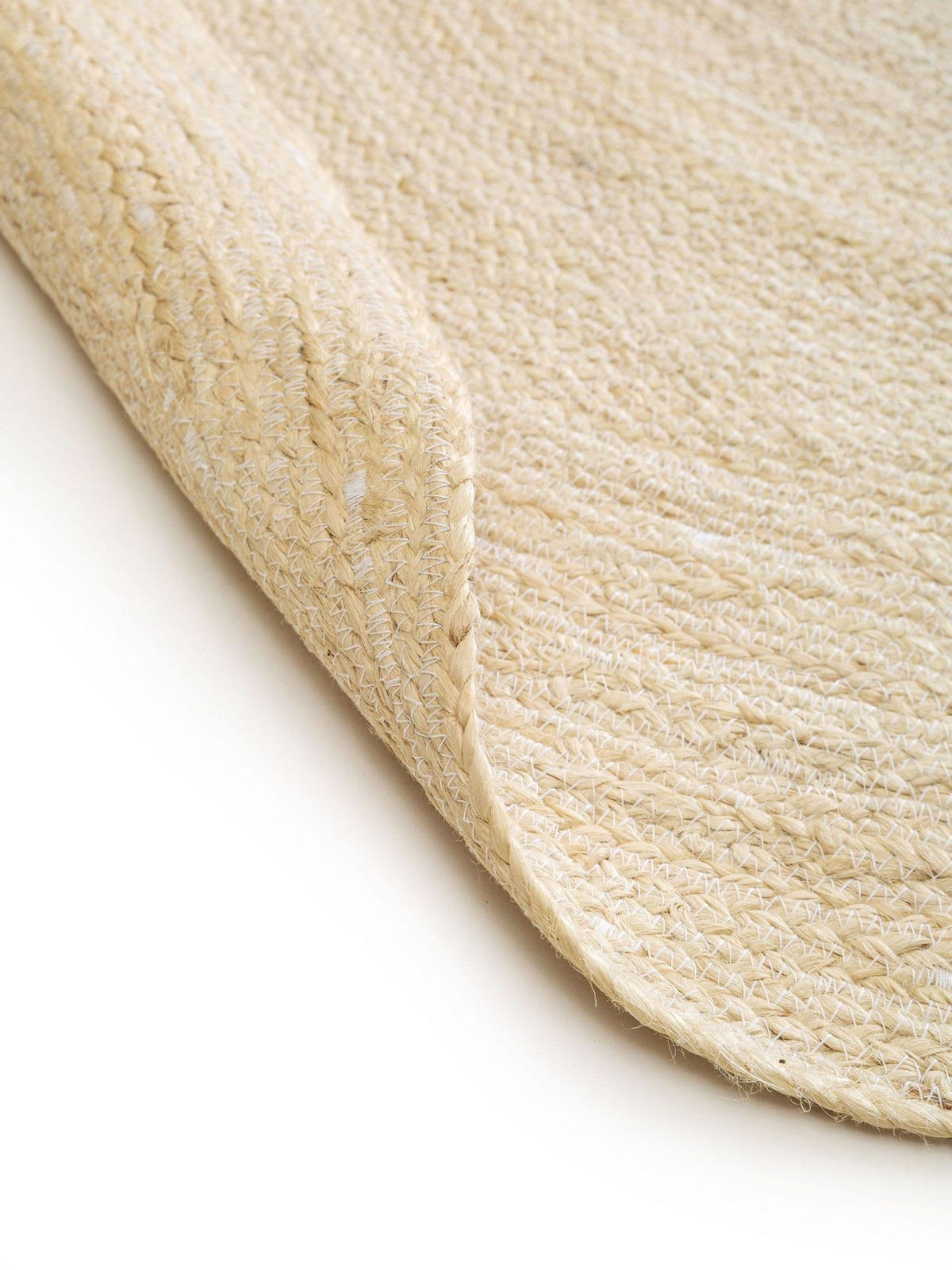 JUTOVÝ koberec Jutta Slonová kost/Zelená ø 160 cm - krémová, textil/přírodní materiály (160/1cm) - KUNSTLOFT
