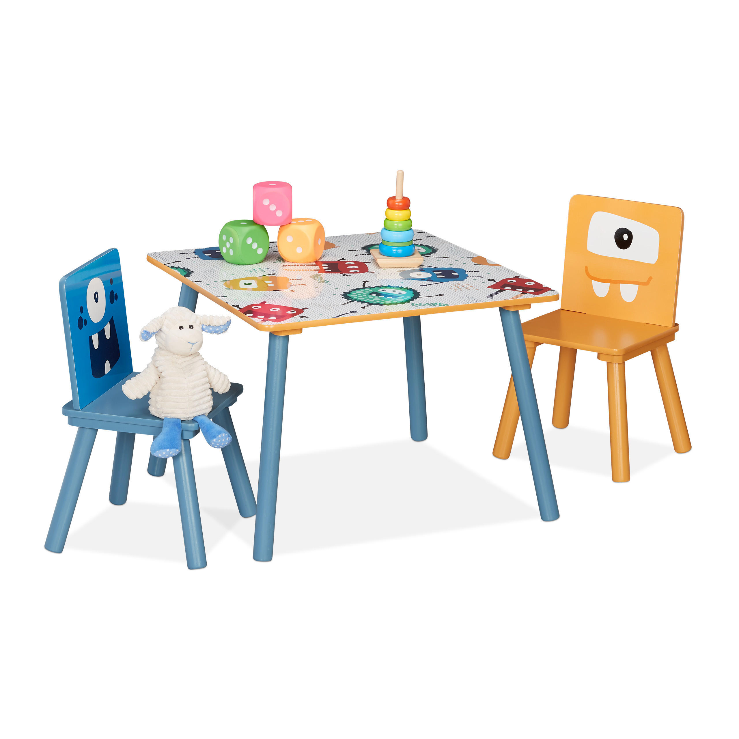 3-TLG.KINDERSITZGRUPPE - Multicolor, Holz/Holzwerkstoff (60/44/60cm) - Relaxdays