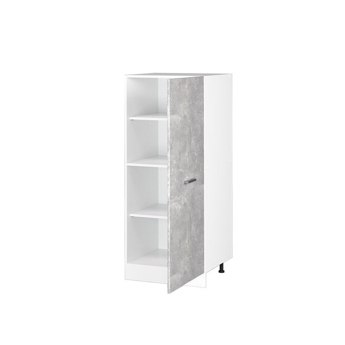 HOCHSCHRANK R-Line Beton 60 cm mit großer Tür - Schieferfarben/Weiß, Holzwerkstoff (60/143/57.2cm) - Vicco