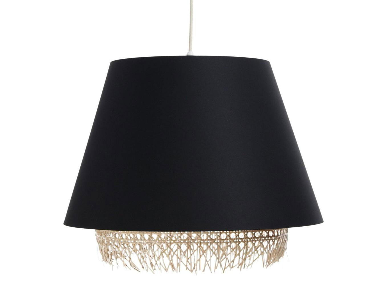 HÄNGELEUCHTE Schwarz 40/32 cm - Schwarz, Naturmaterialen (40/1.3/32cm) - ONZENO