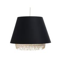 HÄNGELEUCHTE Schwarz 40/32 cm - Schwarz, Naturmaterialen (40/1.3/32cm) - ONZENO