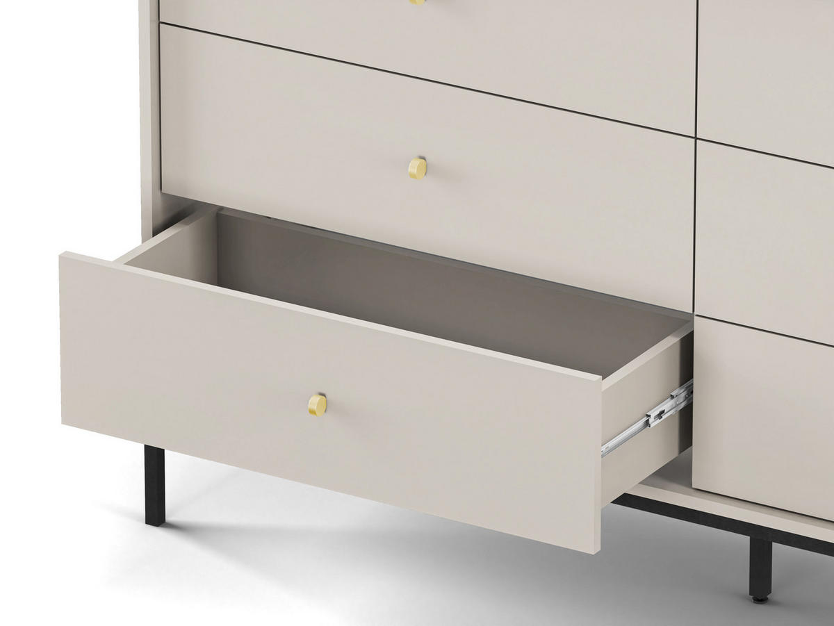 KOMMODE, sandbeige, 154 x 83 x 39 cm - Beige, Holzwerkstoff (154/83/39cm) - 3XE LIVING