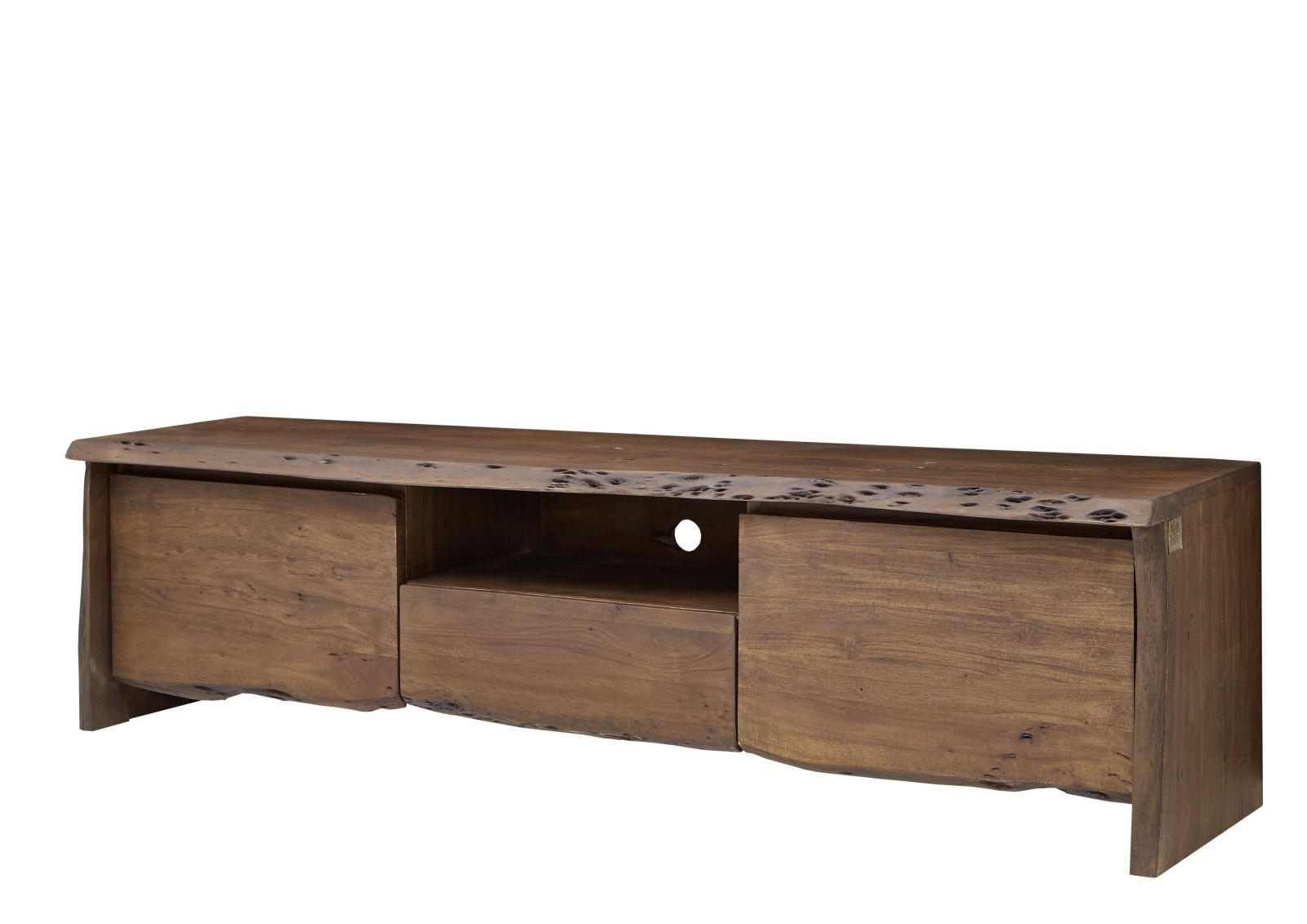 TV-BOARD Akazie 191x45x50 braun lackiert PURE ACACIA #802 - Braun, Holz (191/50/45cm) - Massivmoebel24