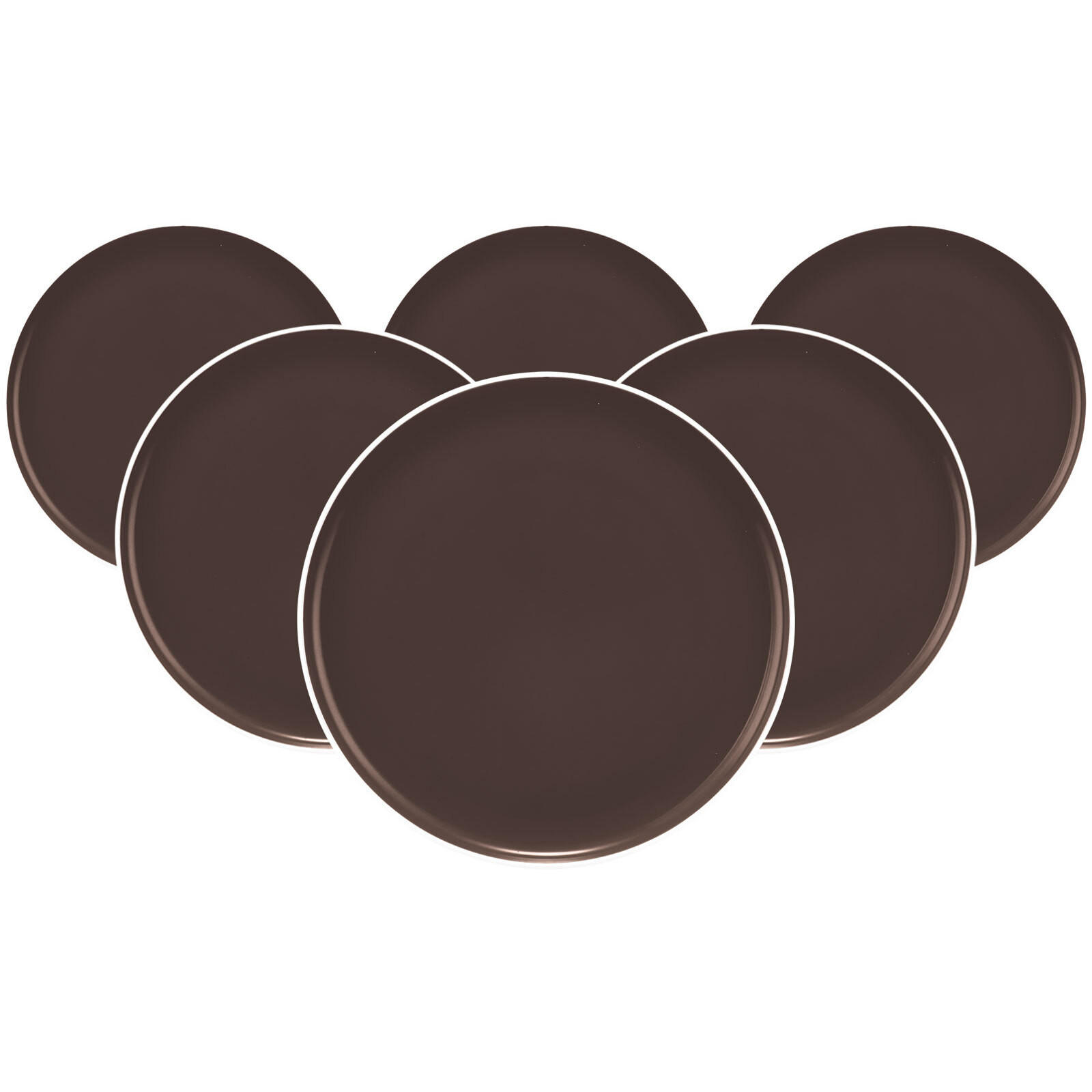 SPEISETELLER Sento Home Pure Colors Chocolate Brown ø 27,6 cm 6er Set - Dunkelbraun, Keramik (27.6cm) - Seltmann Weiden