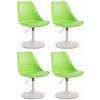 DREHSTUHL 4er Set Kunststoff grün - Weiß/Grün, Kunststoff/Metall (48/76/57cm) - CLP