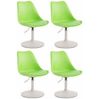 DREHSTUHL 4er Set Kunststoff grün - Weiß/Grün, Kunststoff/Metall (48/76/57cm) - CLP