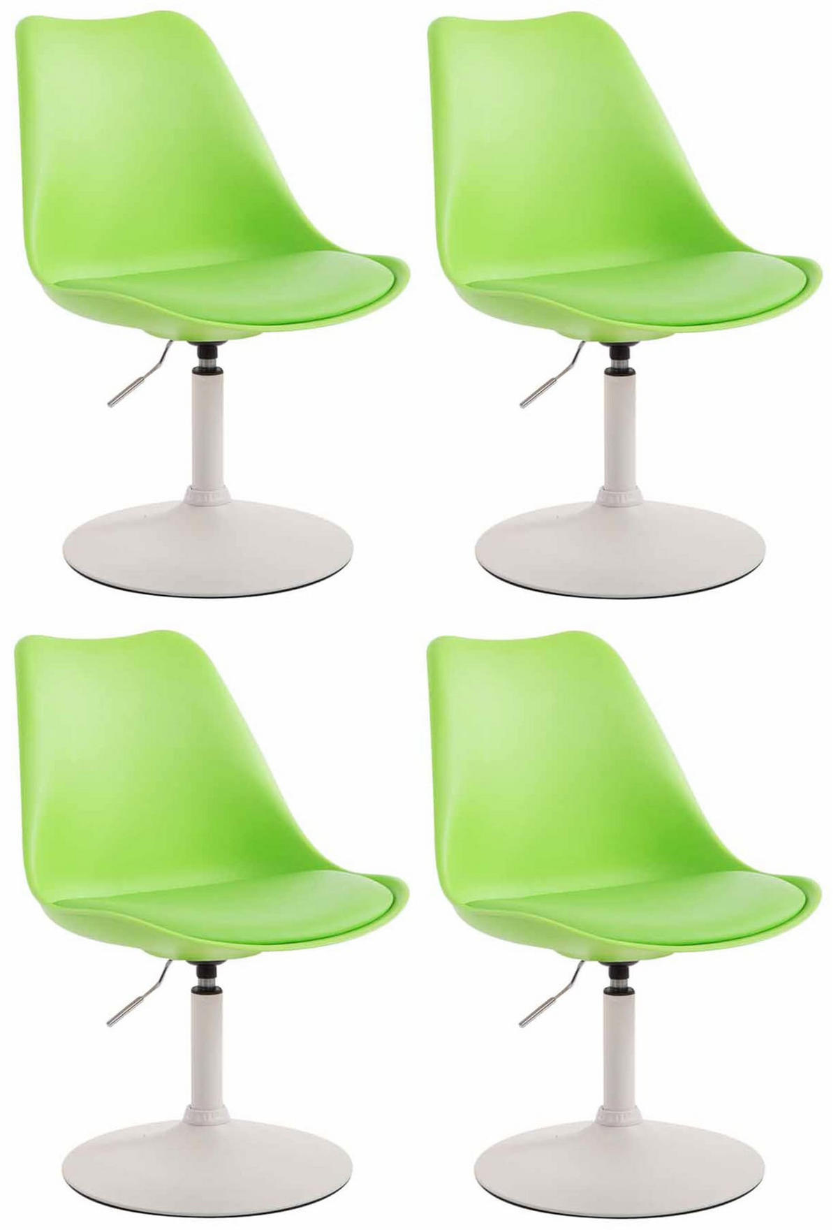 DREHSTUHL 4er Set Kunststoff grün - Weiß/Grün, Kunststoff/Metall (48/76/57cm) - CLP