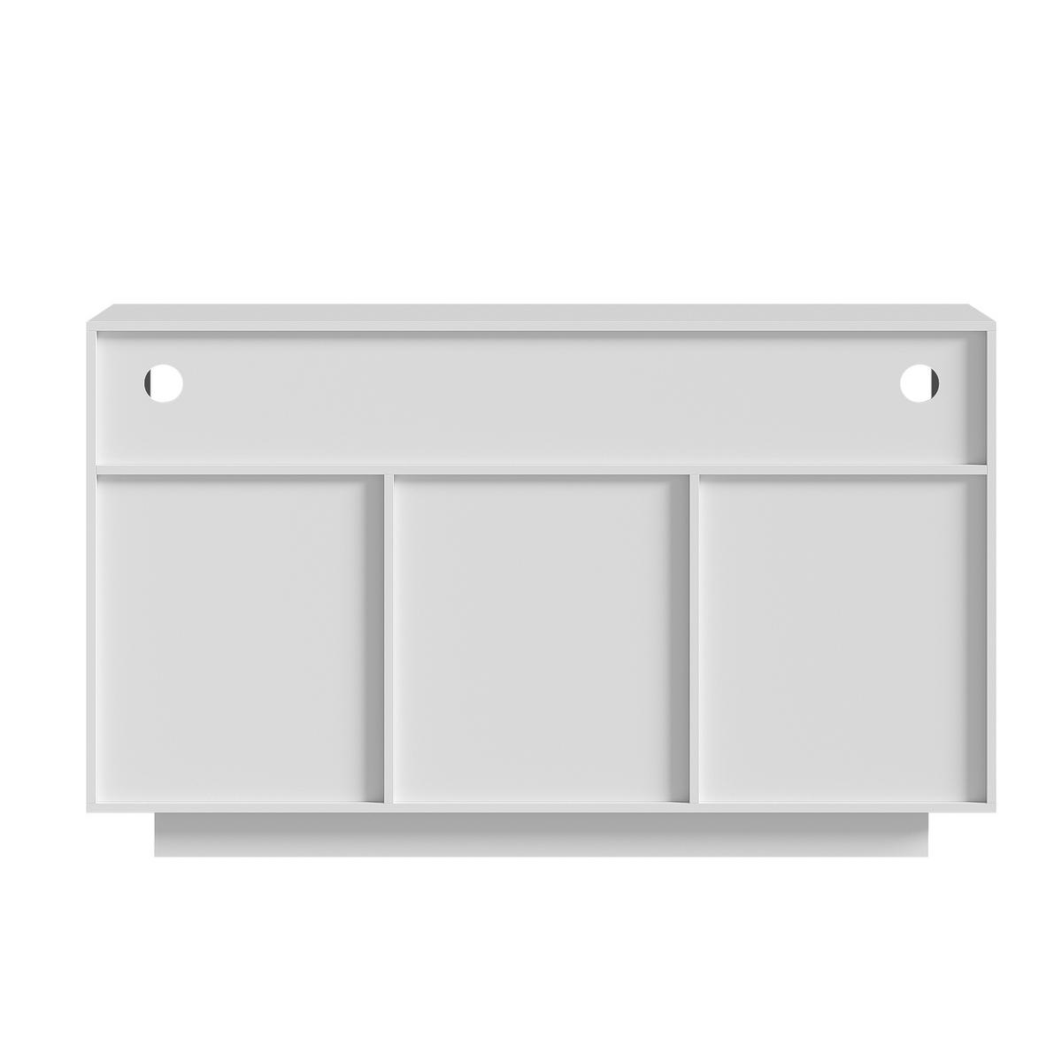 SIDEBOARD Natur Weiß 3 Schubladen 2 Türen 140x40x85cm - Multicolor, Holzwerkstoff (40/85/140cm) - FLIEKS