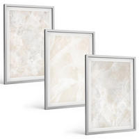 BILDER SET 3er Set - 40x60 cm Silberner Rahmen - Pastellfarbene Marmorstrukturen - Silberfarben, Kunststoff (40/60cm) - TULUP