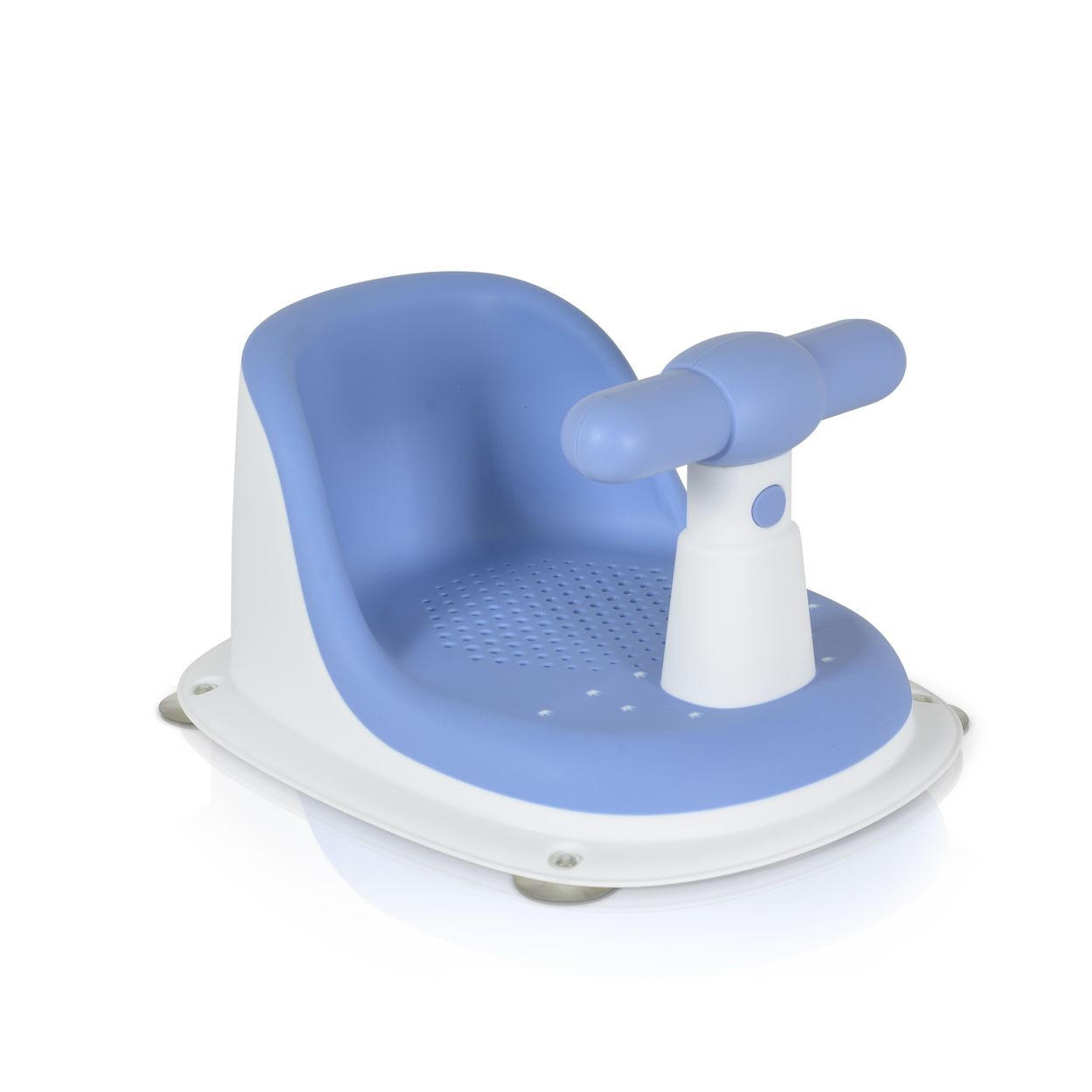 BABYBADESITZ Bernie HA-B39 blau Badering, rutschfeste Basis, Rückenlehne, Griff, Saugnäpfe, bis 13 kg - Blau, Kunststoff (21/38cm) - Moni