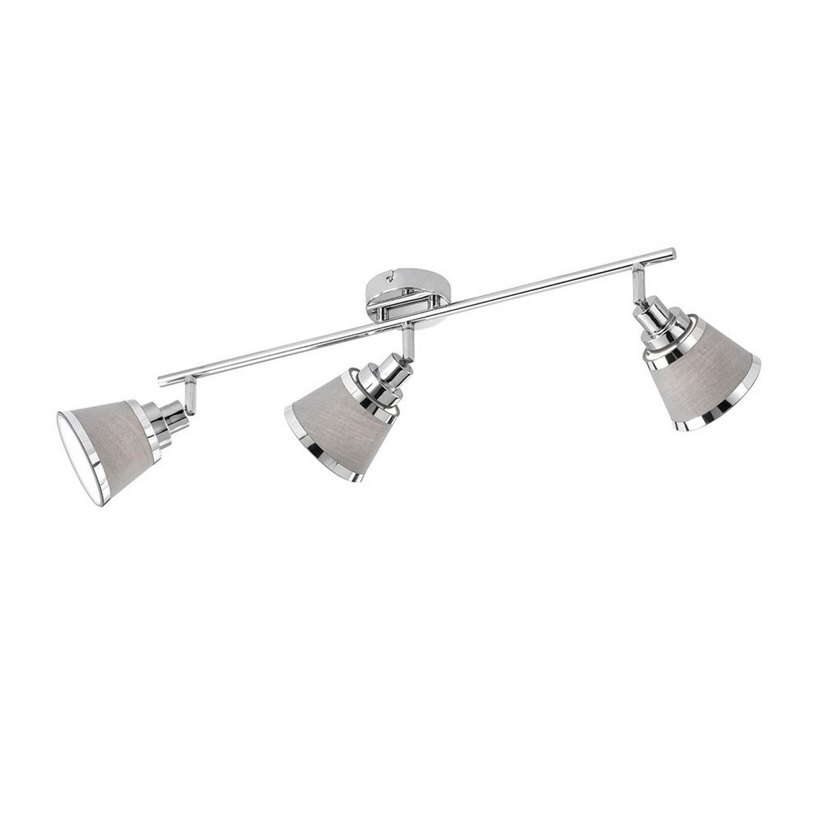 LED DECKENLEUCHTE Chrom Grau Textil - Grau, Textil (63/11.3/21.5cm)