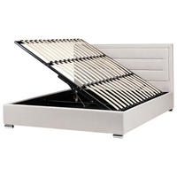 BETT mit Stauraum 180/200 cm Hellbeige Rouen - Beige, Textil (180/200cm) - Beliani