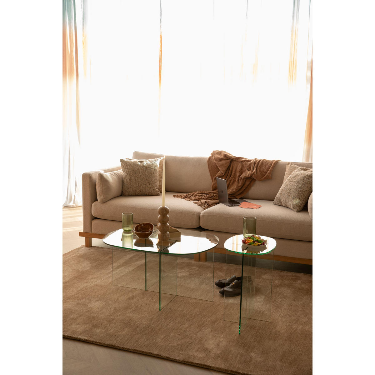 BEISTELLTISCH Linea 30x40 cm Transparent - Klar, Glas (30/40/50cm) - Zuiver