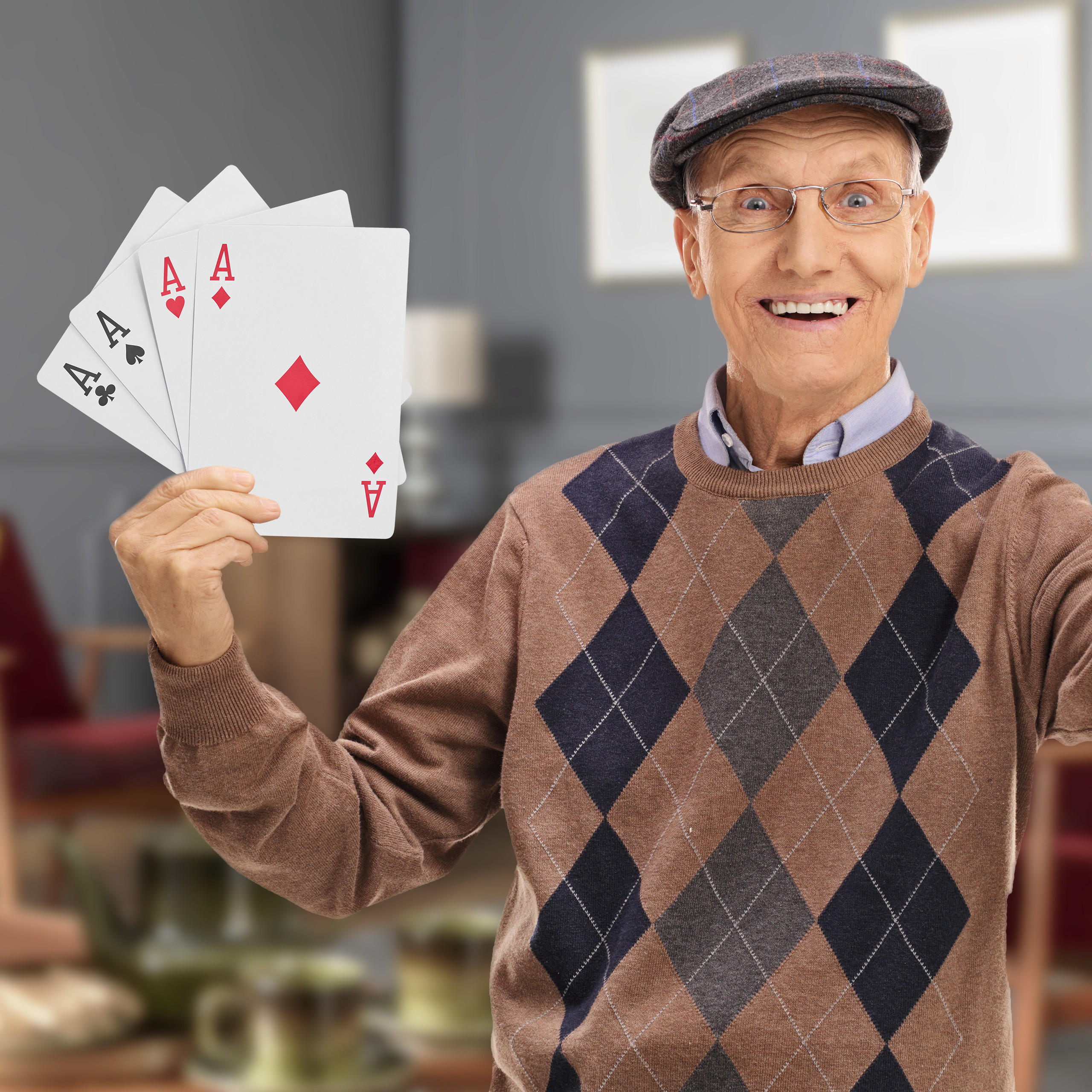 POKERKARTEN Jumbo - Weiß, Kunststoff (13/18cm) - Relaxdays