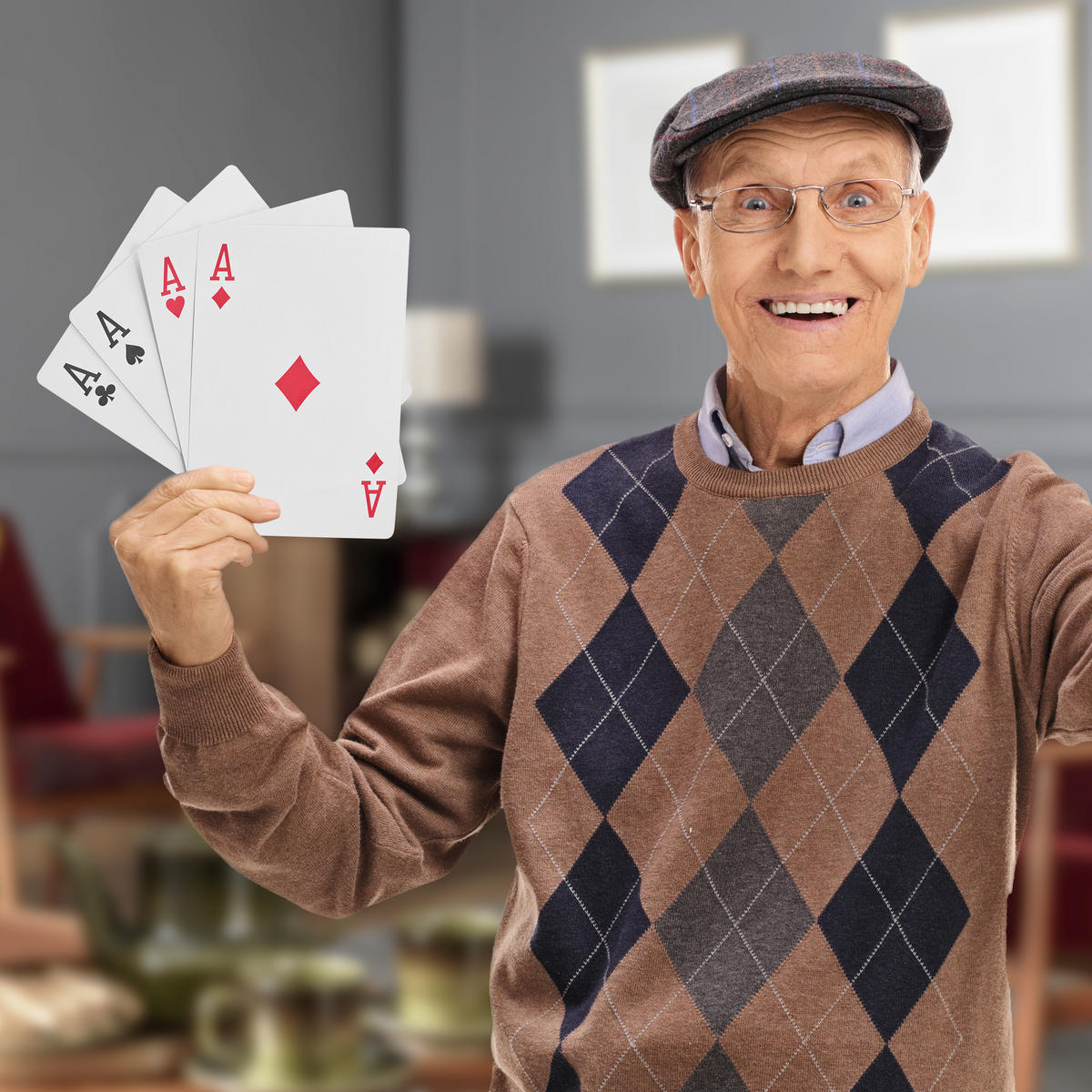 POKERKARTEN Jumbo - Weiß, Kunststoff (13/18cm) - Relaxdays