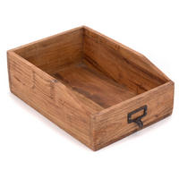DOKUMENTENABLAGE Carta Mahagoni Holz, etikettierbarer Griff 01 natur-vintage - Naturfarben, Holz (33/24/12cm) - DESIGN DELIGHTS