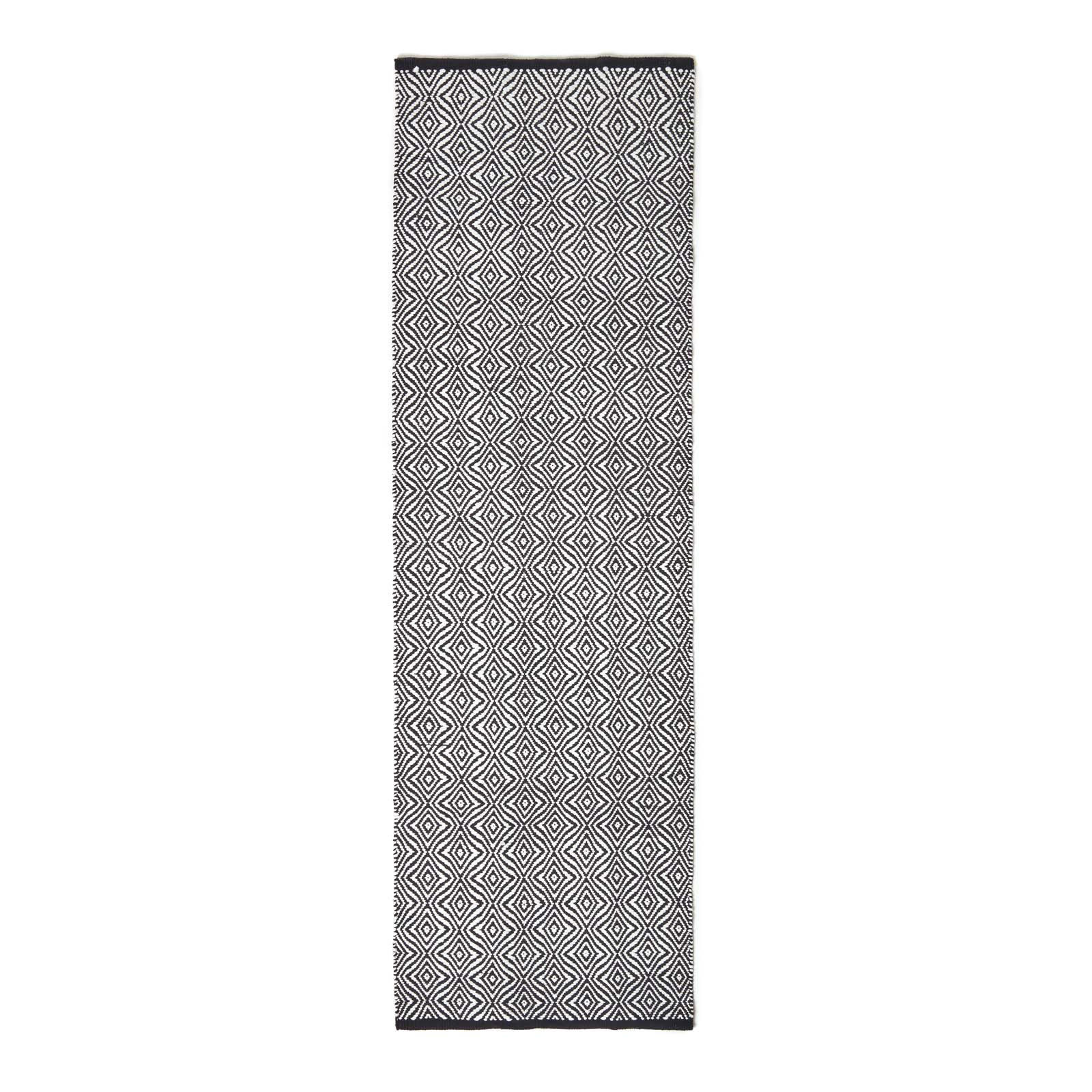 TEPPICHLÄUFER Trance geometrisch gemustert 66/200 cm - Schwarz, Textil (66/200cm) - Homescapes