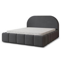 POLSTERBETT FLUSSO 200x200 cm mit Bettkästen - Graphitfarben - Graphitfarben, Holz (200/200cm) - MASSENO