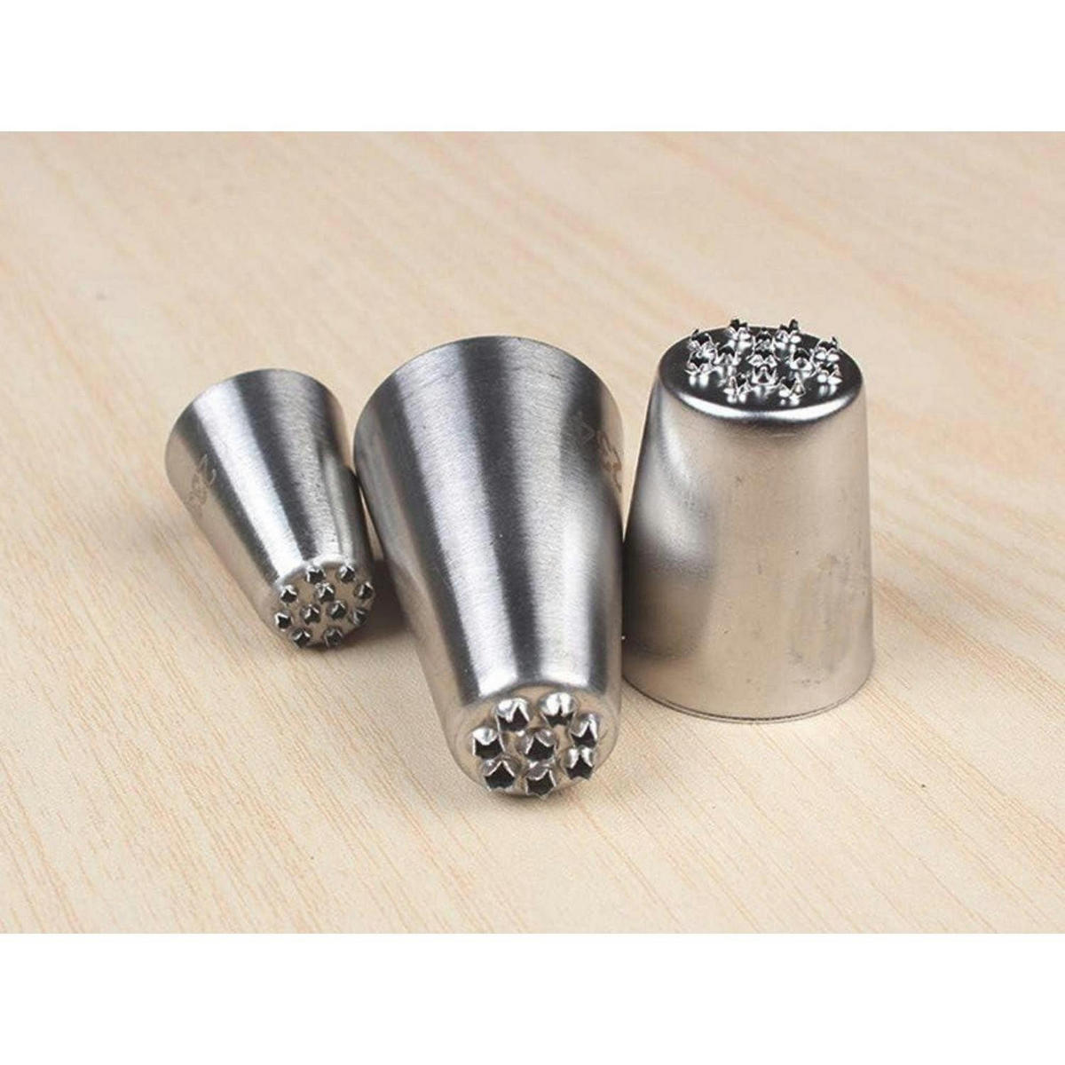 SPRITZTÜLLE 6-teiliges Set Edelstahl - Silberfarben, Metall (2.5/1.3/4cm)